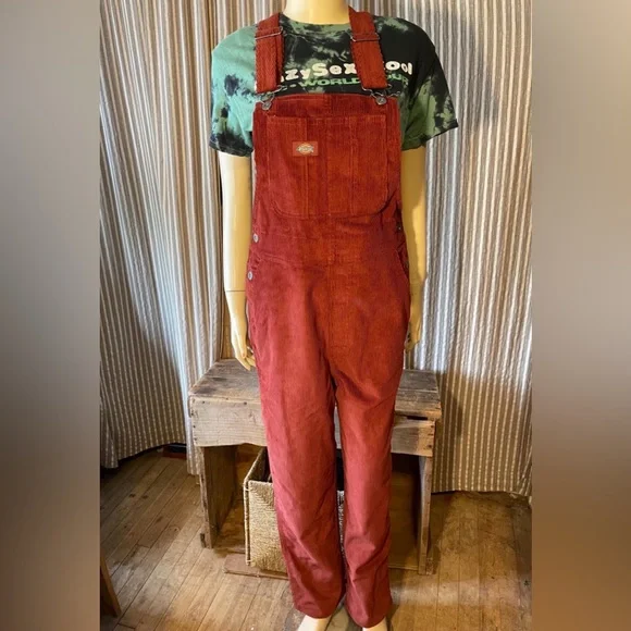 Dickies Corduroy Rust Overalls Medium - Picture 4 of 4